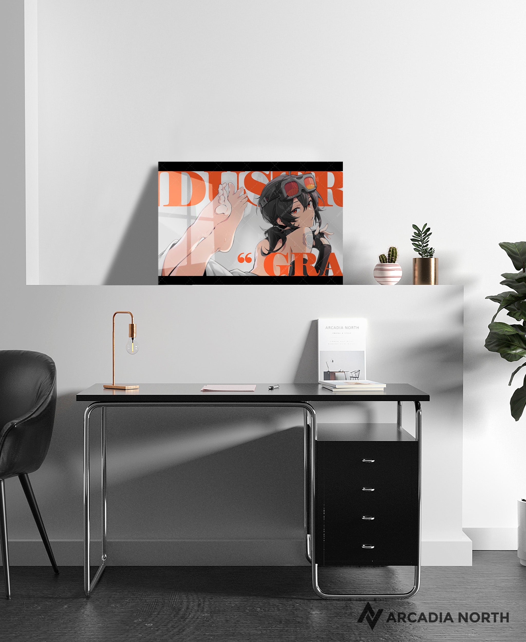 Hoyoverse Zenless Zone Zero ZZZ gaming acrylic poster by Arcadia North. Grace M6 Mindscape Cinema artwork. Acrylic wall art printed on acrylic.