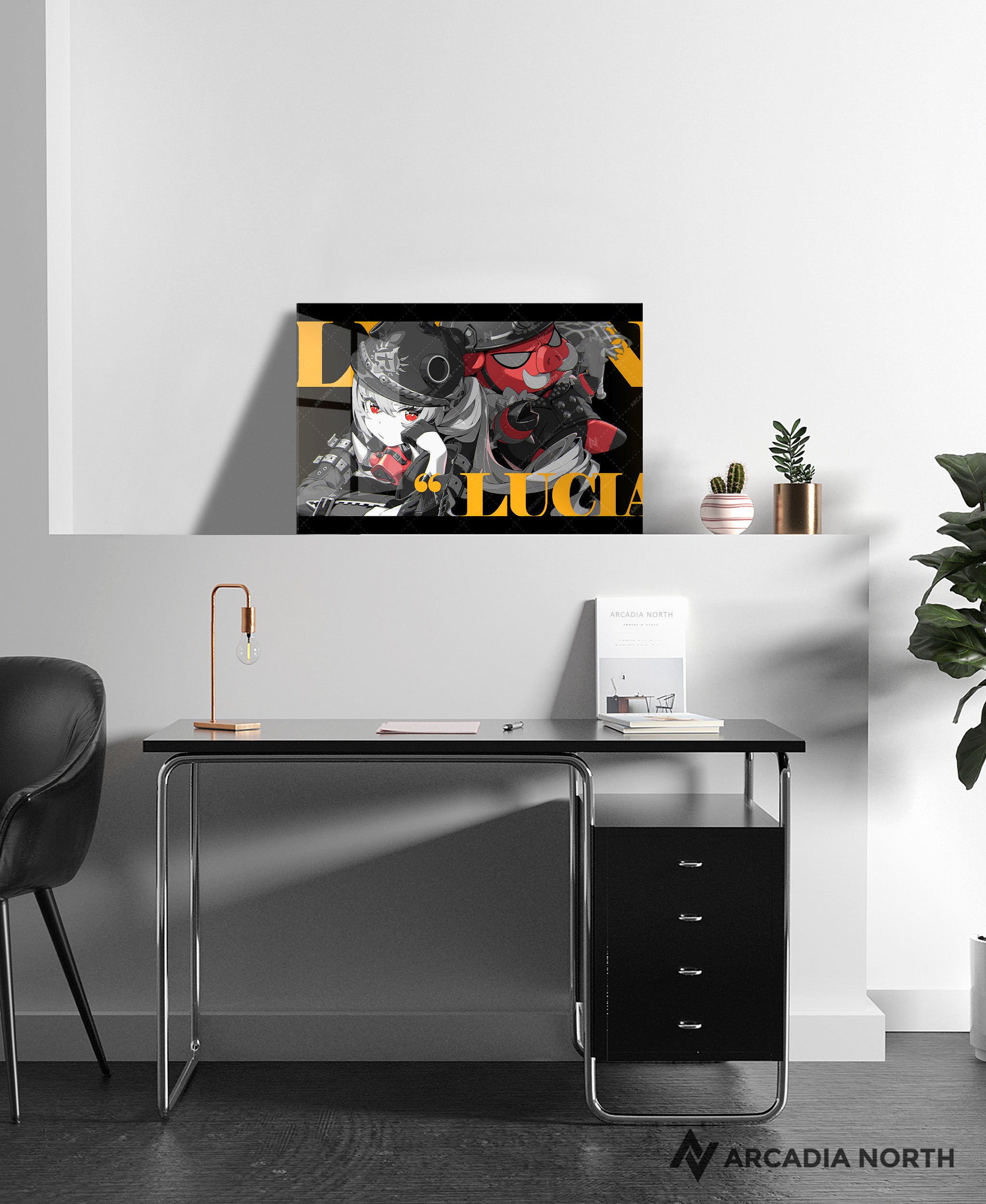Hoyoverse Zenless Zone Zero ZZZ gaming acrylic poster by Arcadia North. Lucy M3 Mindscape Cinema artwork. Acrylic wall art printed on acrylic.