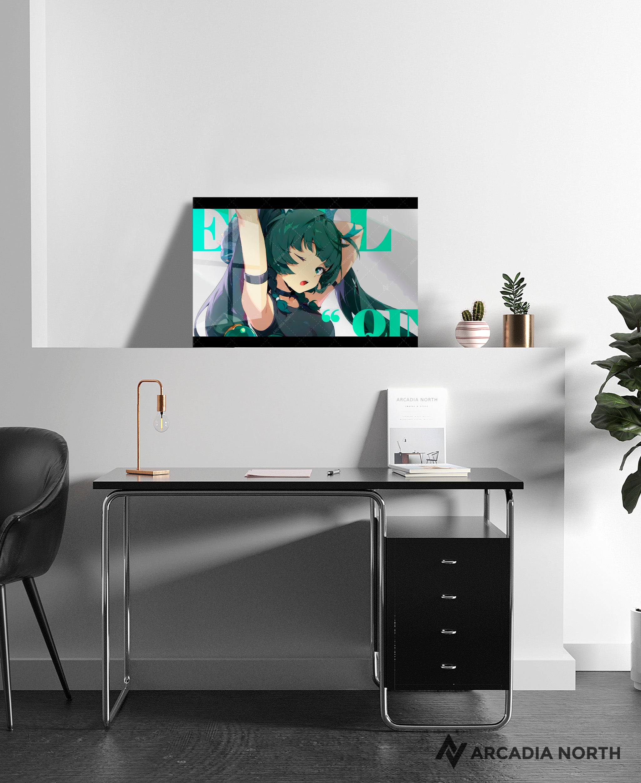 Hoyoverse Zenless Zone Zero ZZZ gaming acrylic poster by Arcadia North. Qingyi M6 Mindscape Cinema artwork. Acrylic wall art printed on acrylic.