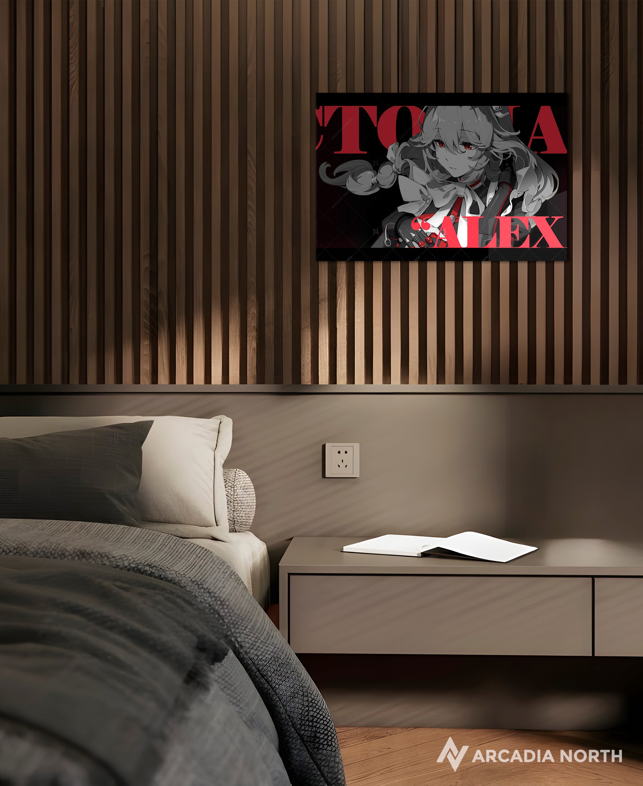 Hoyoverse Zenless Zone Zero ZZZ gaming acrylic poster by Arcadia North. Rina M3 Mindscape Cinema artwork. Acrylic wall art printed on acrylic.