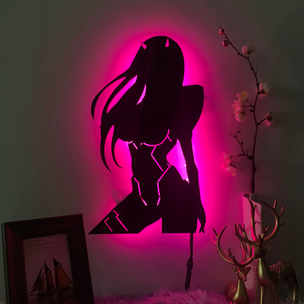 Darling in the Franxx Zero Two anime silhouette light