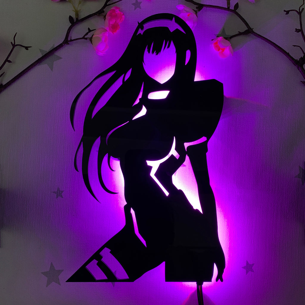 Darling in the Franxx Zero Two anime silhouette light