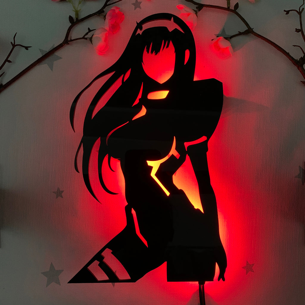 Darling in the Franxx Zero Two anime silhouette light