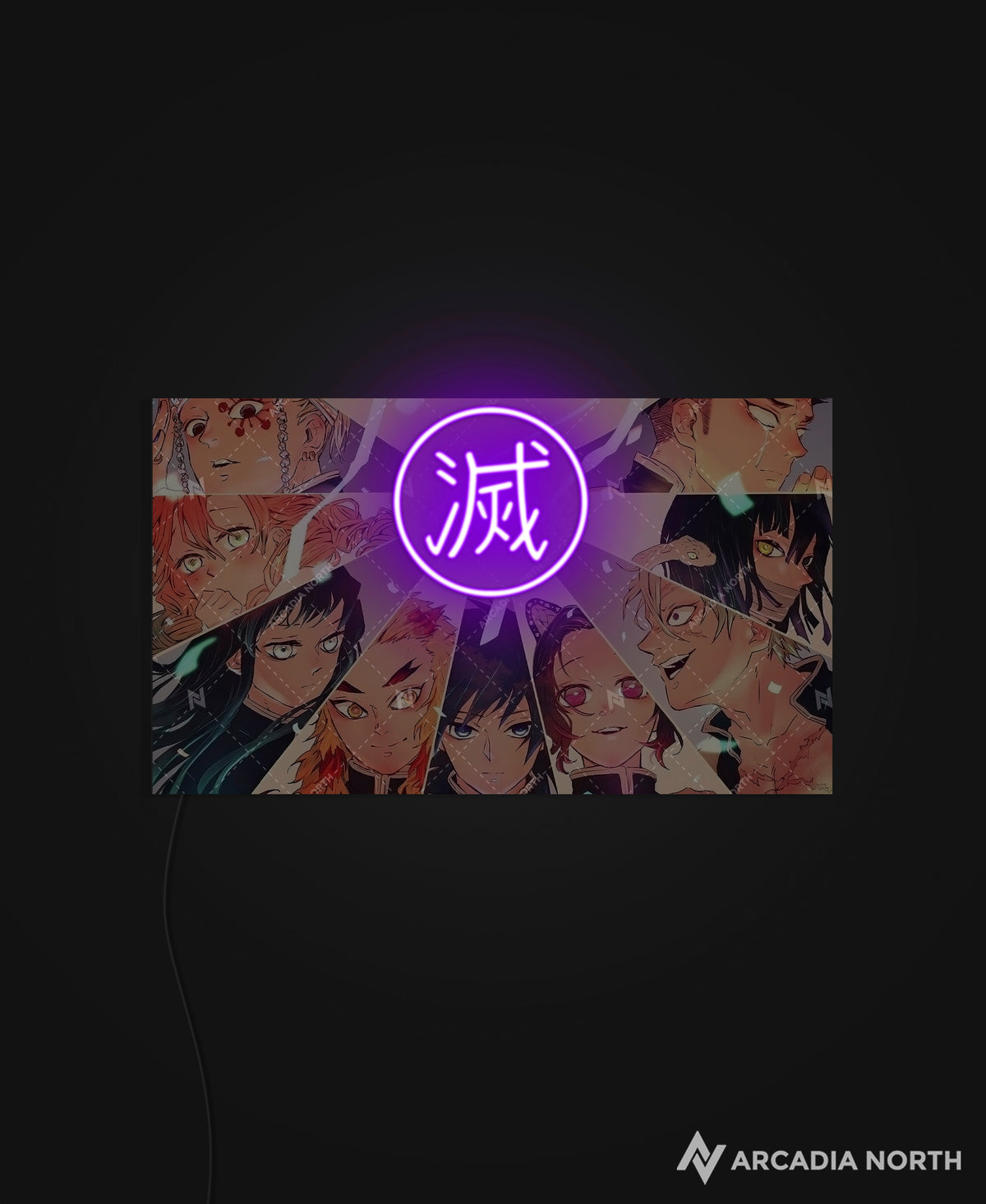 Destroy Led Sign Demon Slayer | Hashira Destroy Kanji - AURALIGHT™ LED Poster