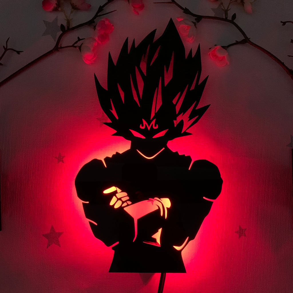 Dragon Ball Majin Vegeta anime silhouette light