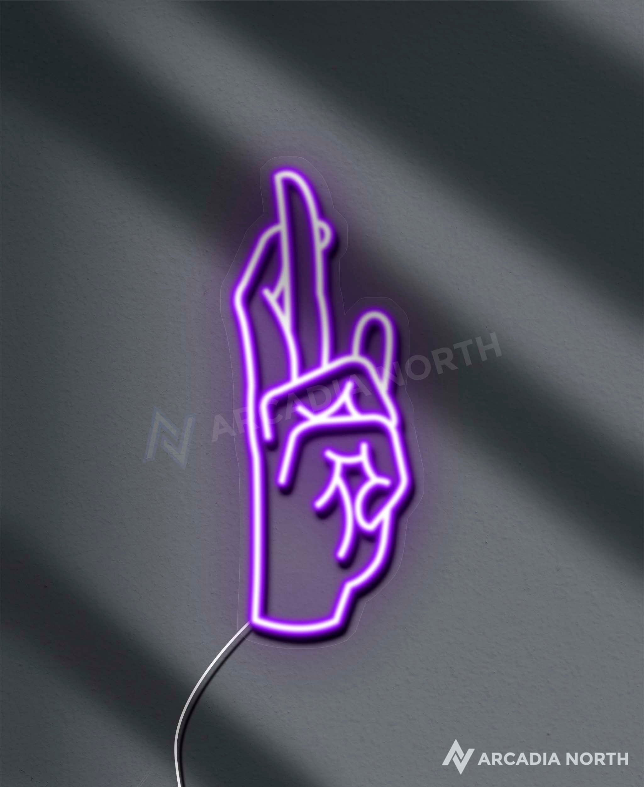 Jujutsu Kaisen Gojo Satoru Infinite Void hand symbol anime neon sign by Arcadia North