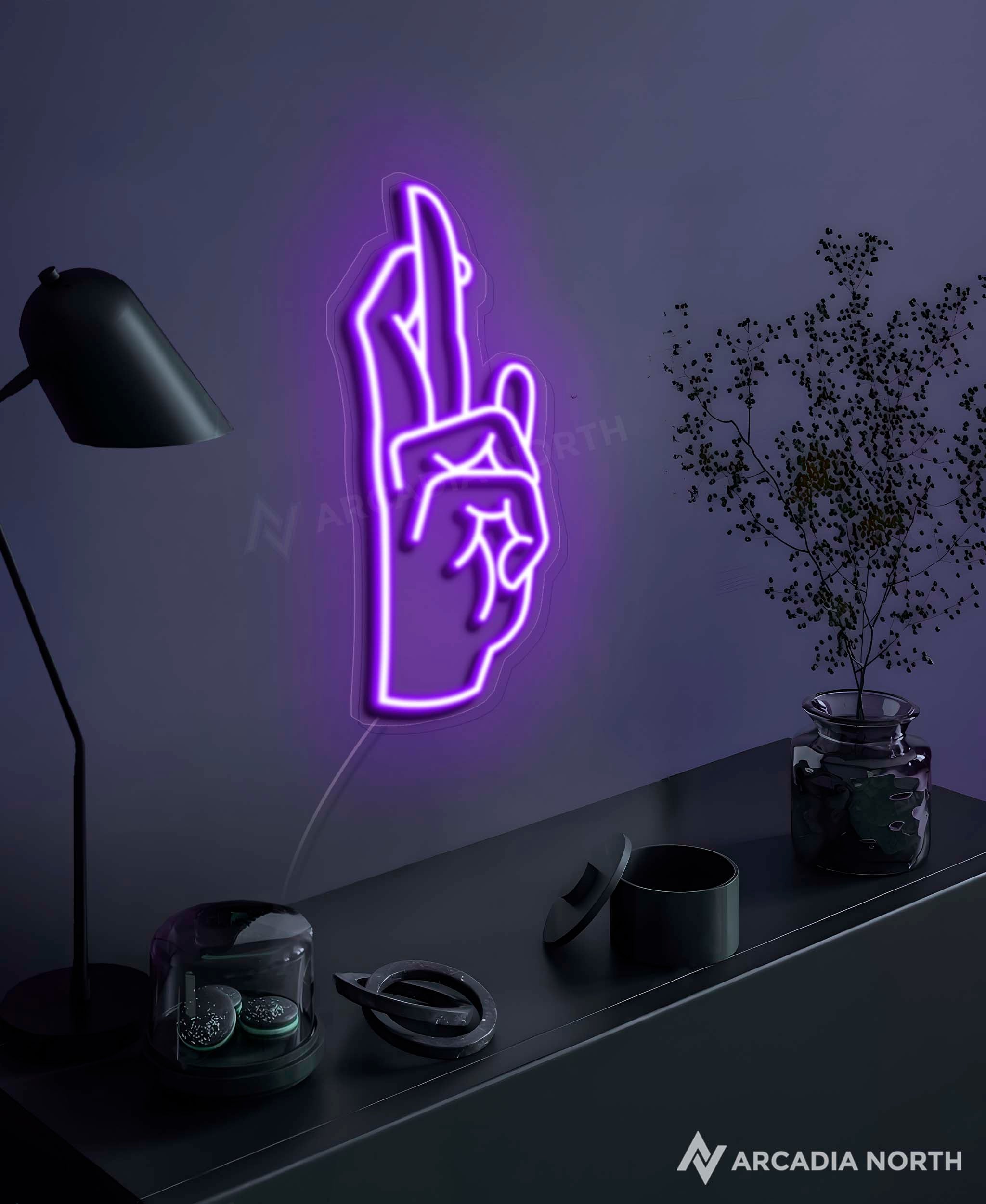 Jujutsu Kaisen Gojo Satoru Infinite Void hand symbol anime neon sign by Arcadia North