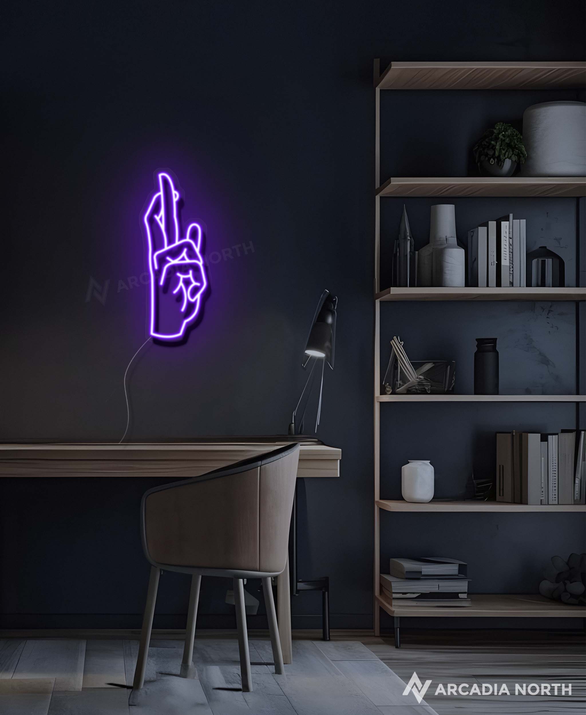 Jujutsu Kaisen Gojo Satoru Infinite Void hand symbol anime neon sign by Arcadia North