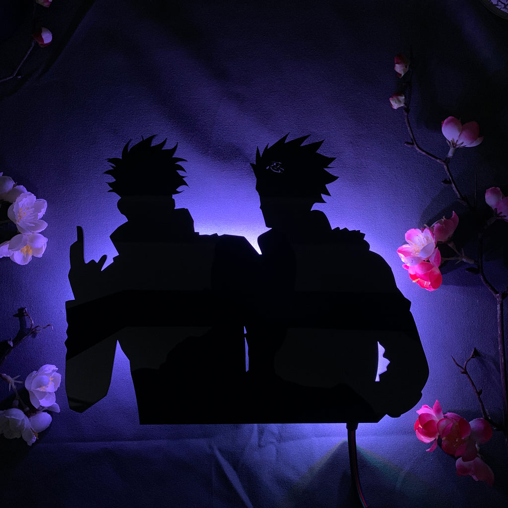 Jujutsu Kaisen and Naruto - Gojo Satoru and Kakashi - anime silhouette light