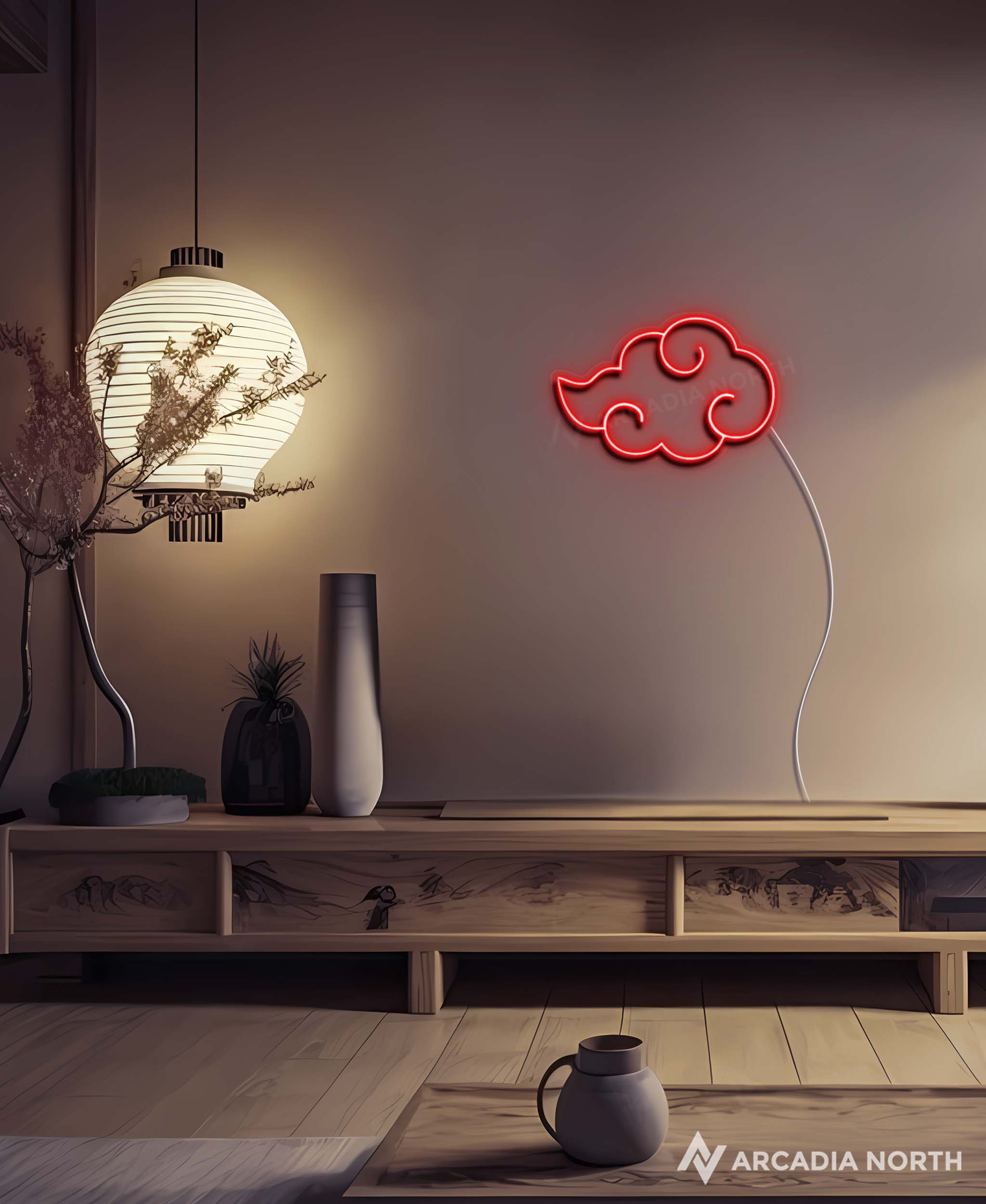 Naruto Akatsuki cloud anime neon sign by Arcadia North