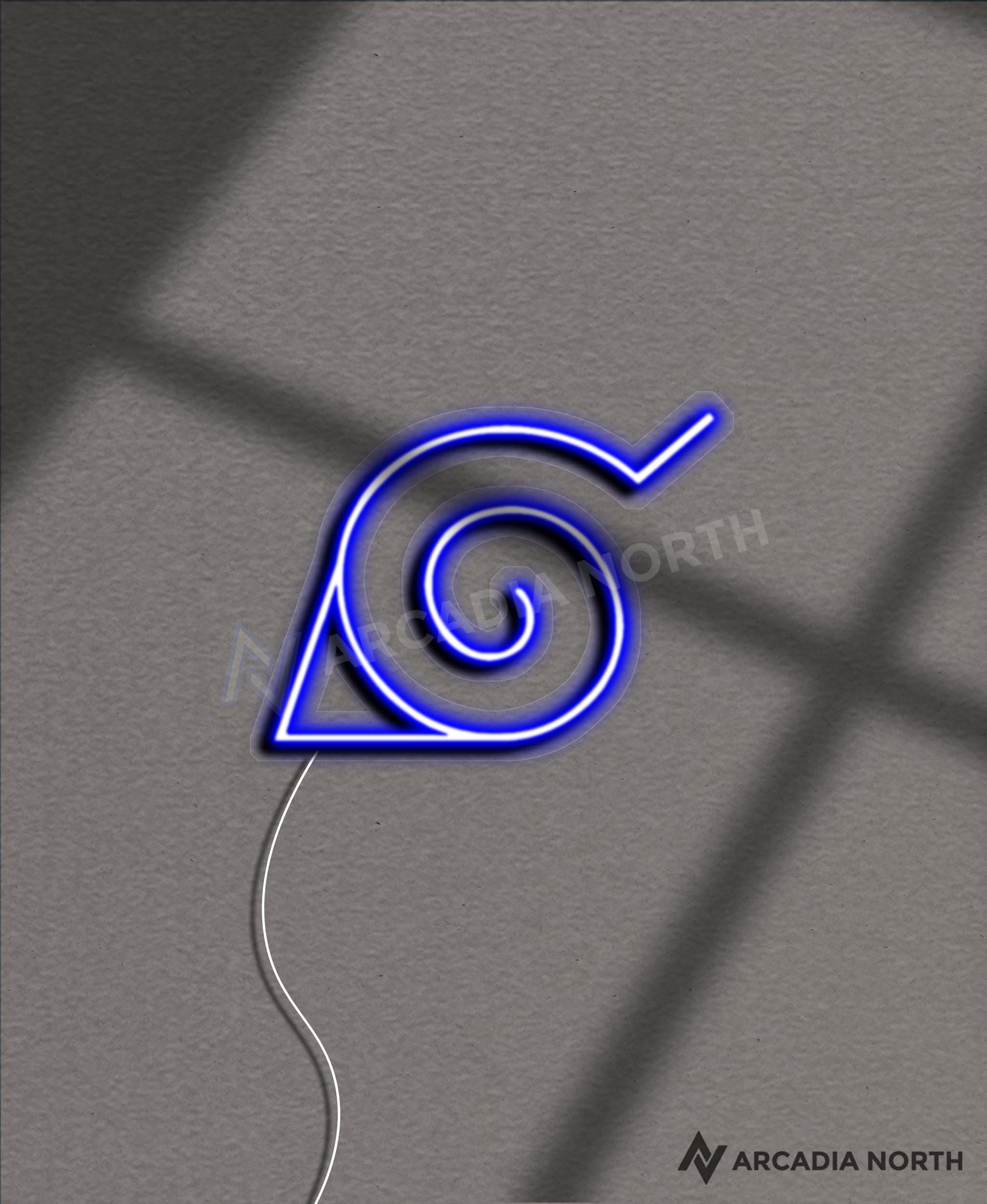 Naruto Konohagakure Hidden Leaf Village symbol anime neon sign by Arcadia North