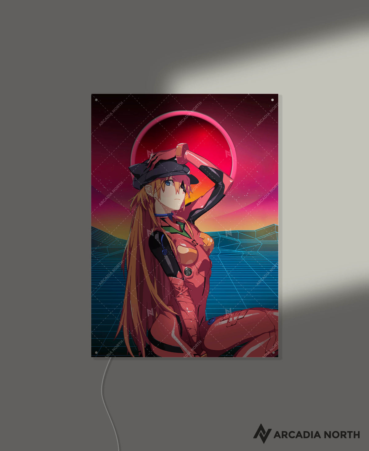 Neon Genesis Evangelion | Asuka Langley Synthwave - AURALIGHT™ LED Poster