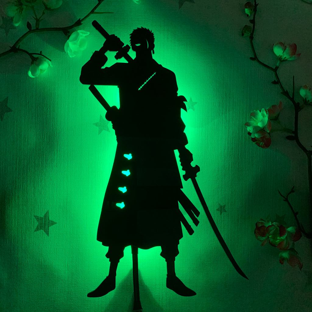 One Piece Roronoa Zoro anime silhouette light