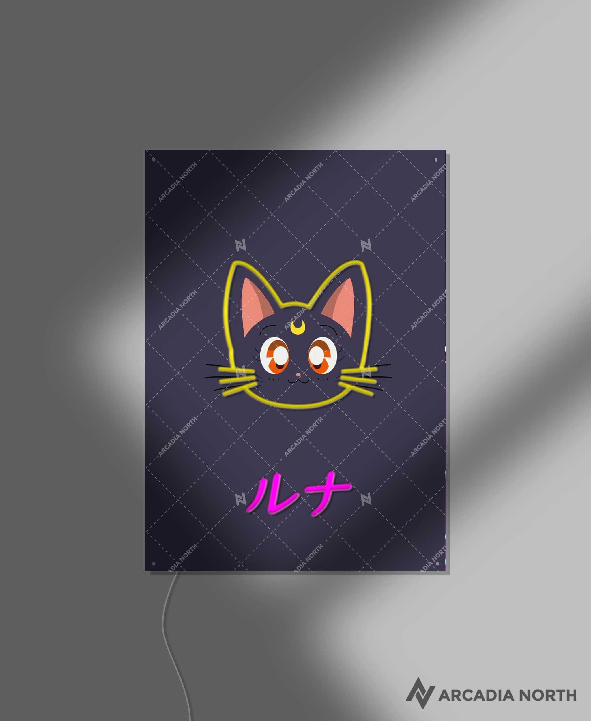 Sailor Moon | Luna Katakana - AURALIGHT™ LED Poster