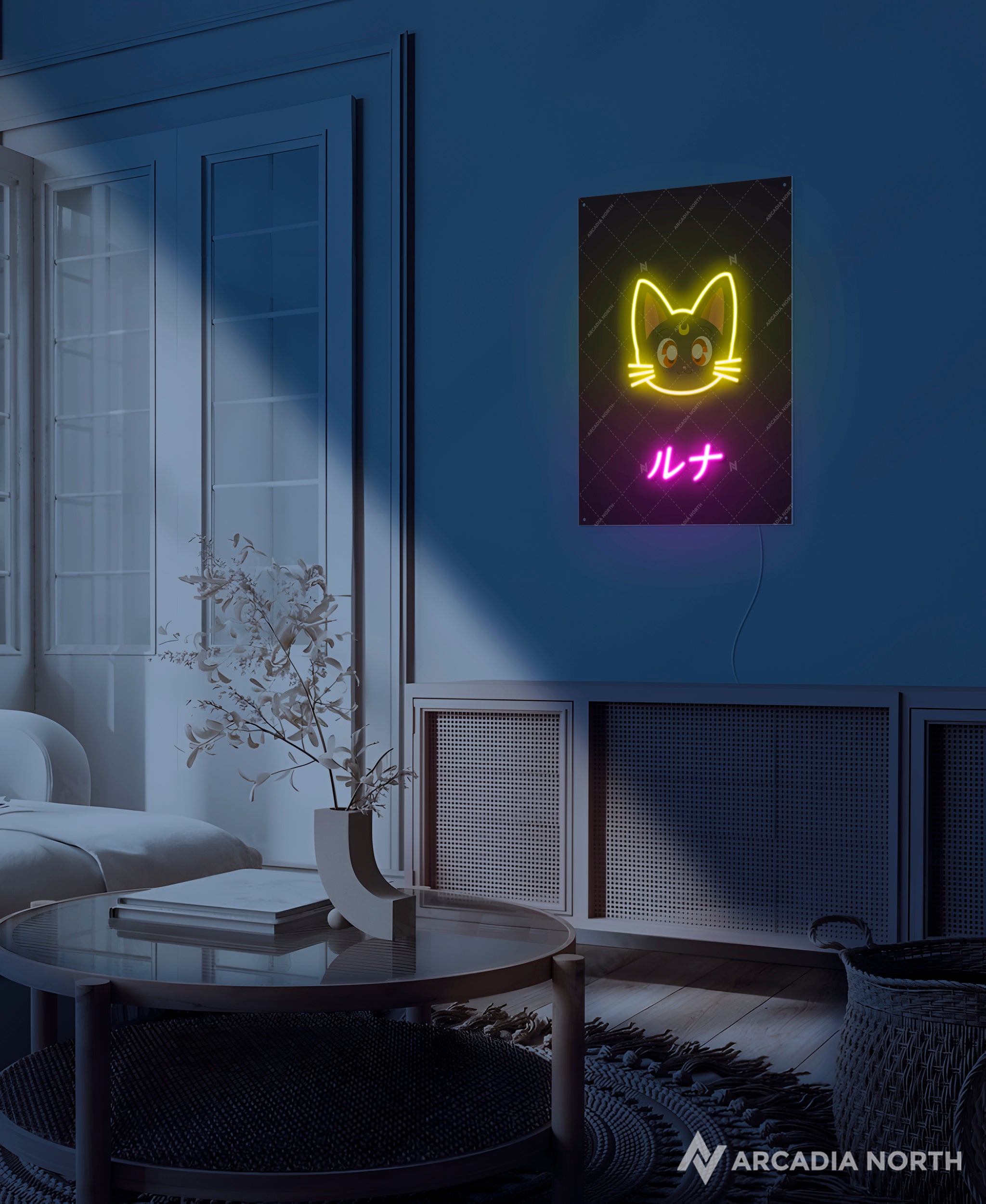 Sailor Moon | Luna Katakana - AURALIGHT™ LED Poster