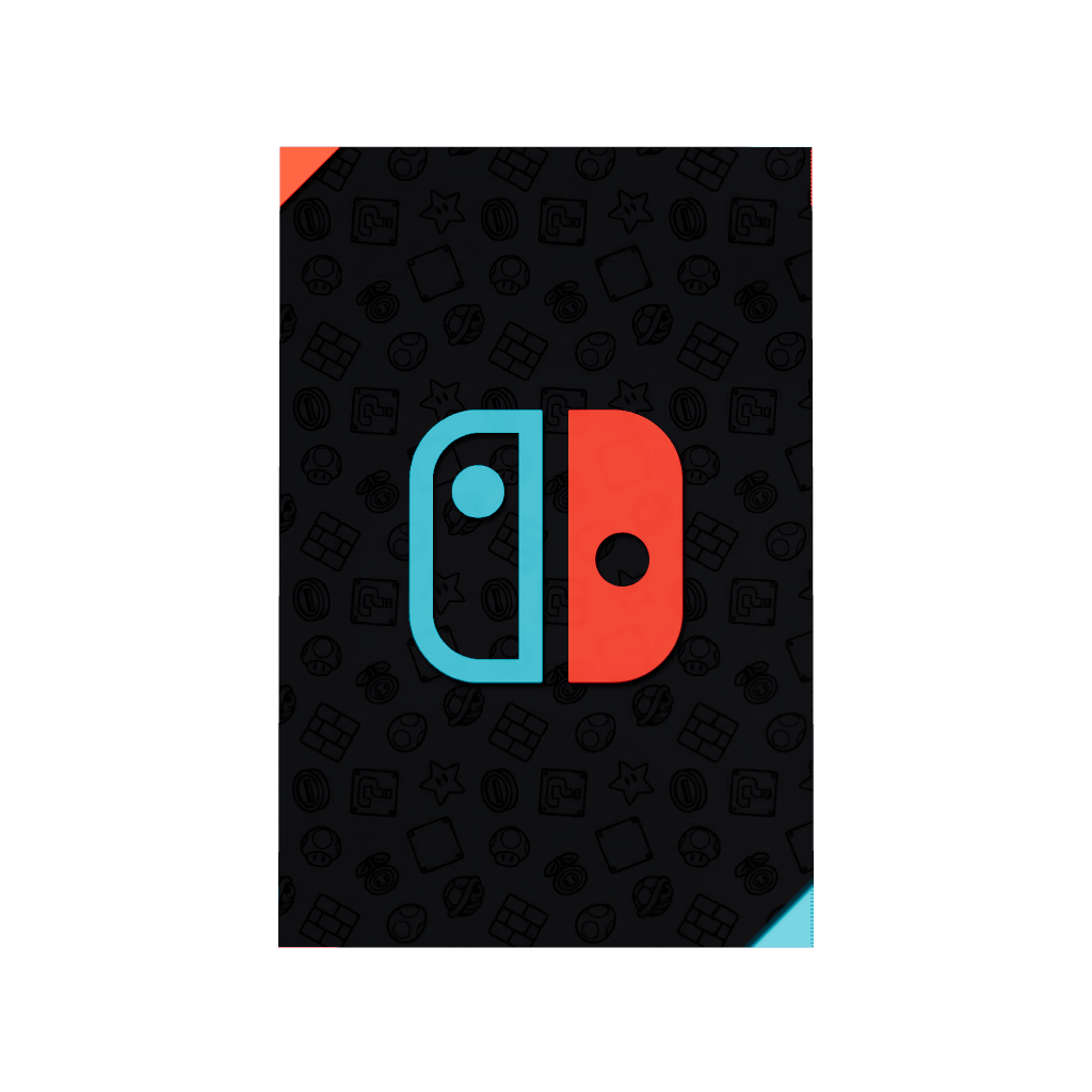 Nintendo Switch Controller Logo With Icons acrylic poster by Arcadia North – premium gaming wall art printed on glossy acrylic.